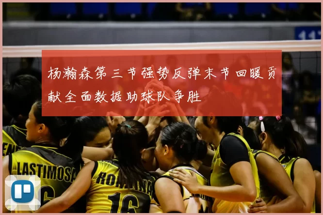 杨瀚森第三节强势反弹末节回暖贡献全面数据助球队争胜